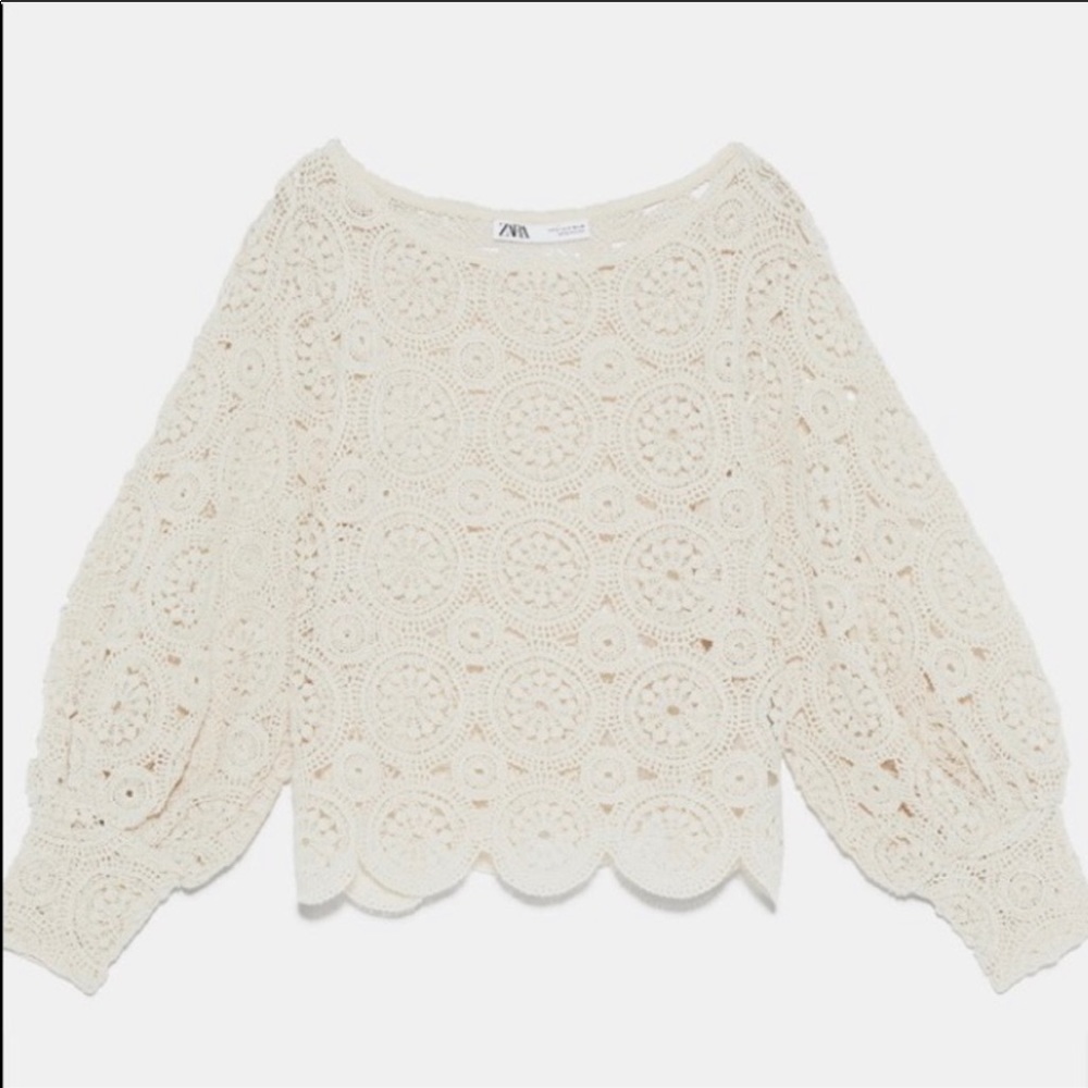 🎉HP🎉ZARA Textured Sweater With Balloon Sleeves - Picture 6 of 6